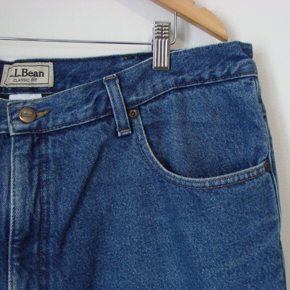 LL Bean Classic Fit Jeans Fleece Lined Work Wear Size 40 x 32 - Picture 8 of 16